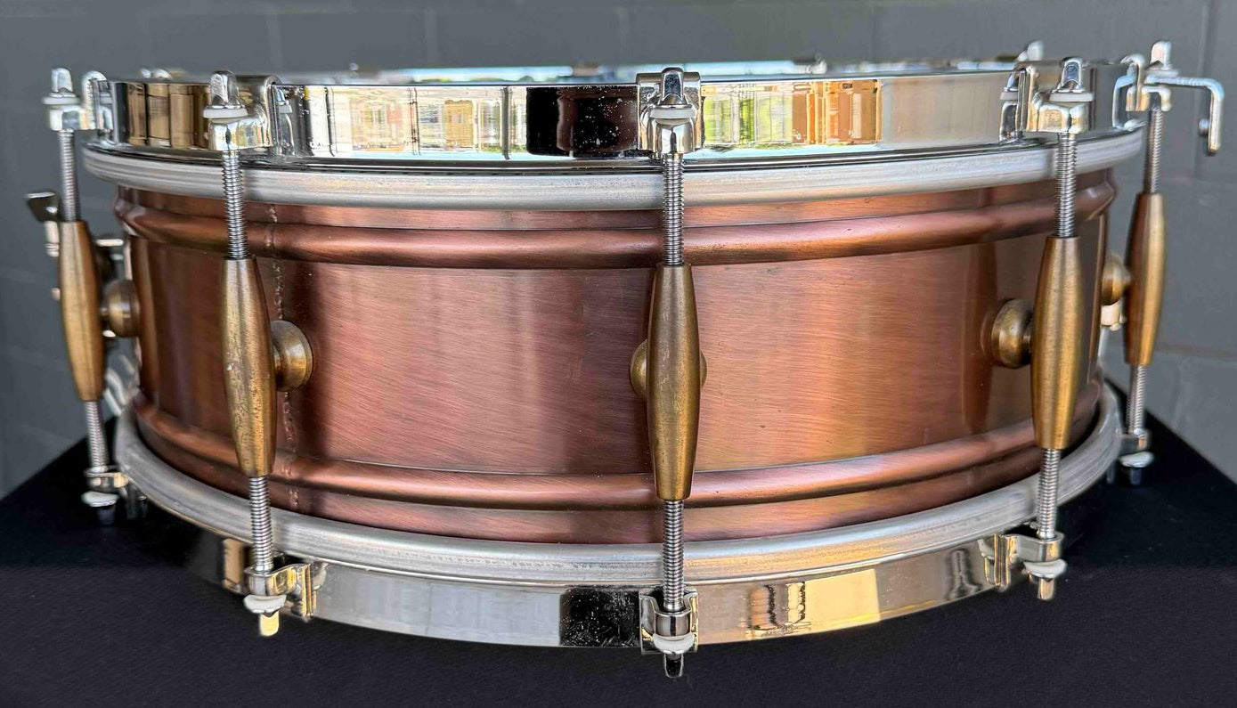 ~RARE!~ G.A.M Italian Hand-Hammered Copper 5.5x14 Spizzichino Snare Drum
