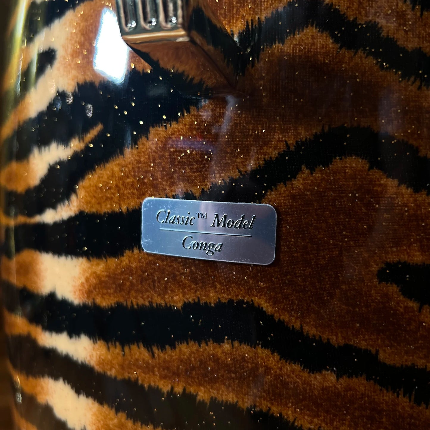 LP Latin Percussion Raul Rekow Signature Tiger Print Conga Tumba Duo Pair Set w/ Gold Hardware