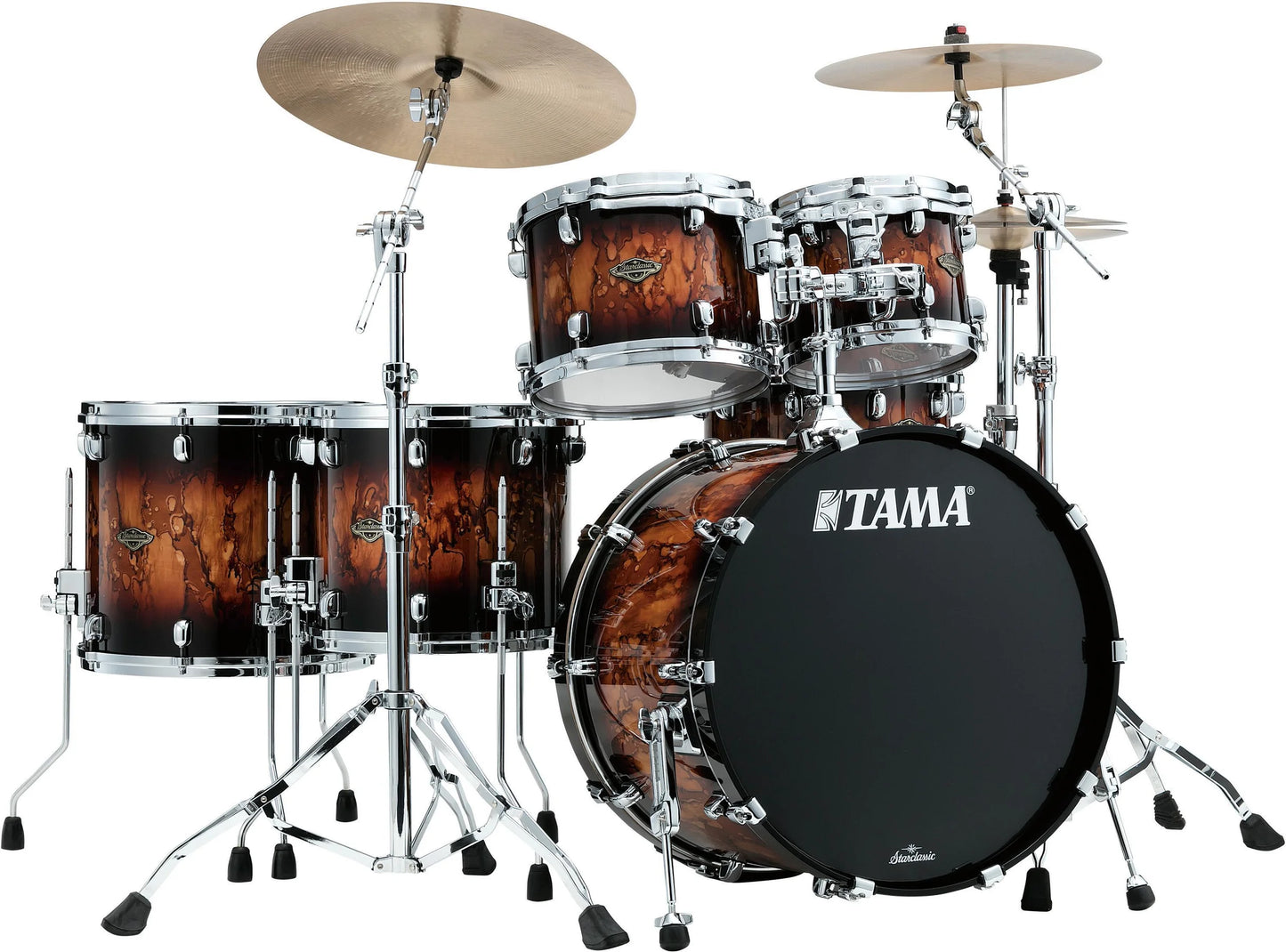 ~WOW!~ TAMA WBS52LSMBR Starclassic Walnut/Birch 5-Piece 10/12/14/16/22 Drum Kit Set in Molten Brown Burst Lacquer with Chrome Hardware *IN STOCK*