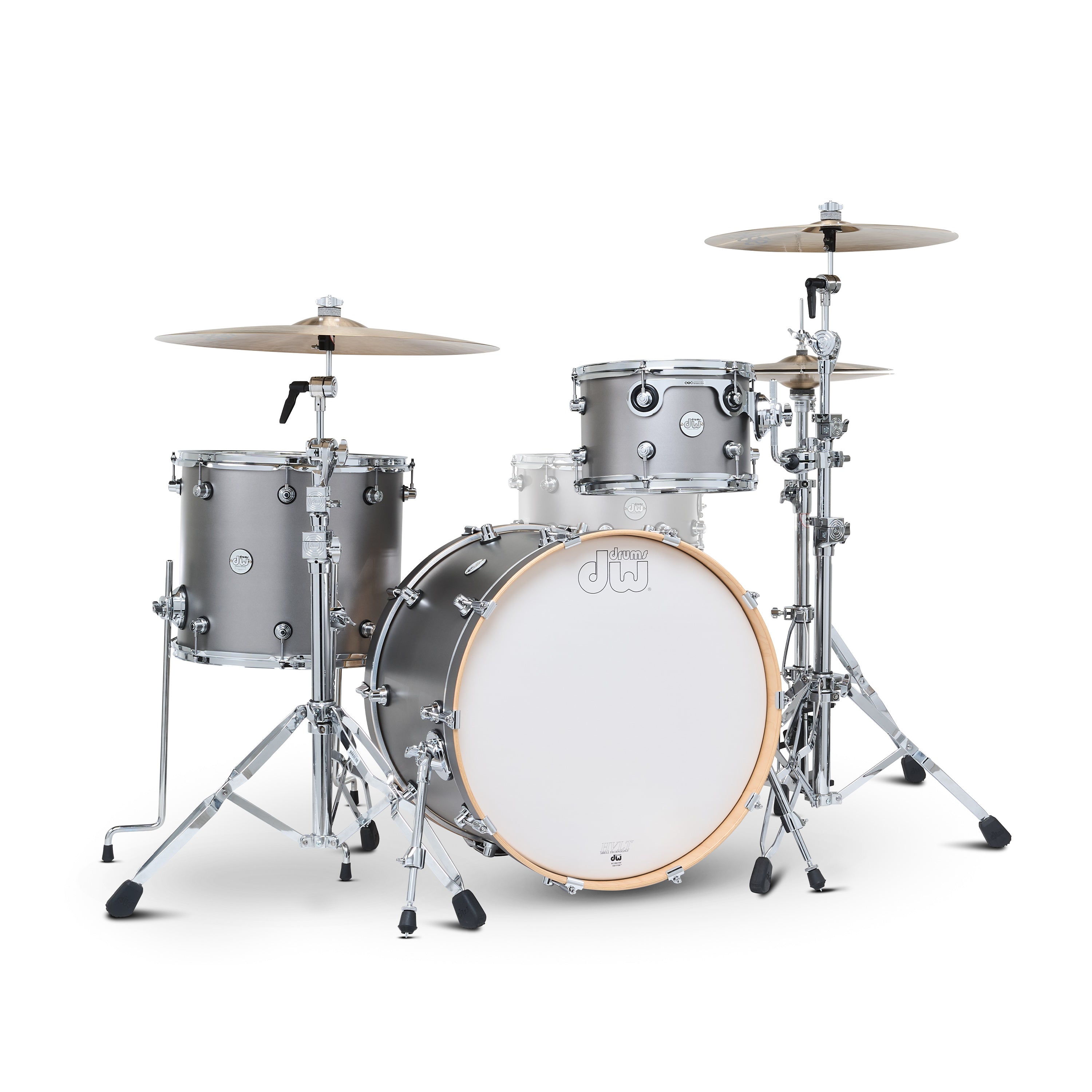 ~LIMITED EDITION~ DW Design Series 3-Piece 12/16/22 Drum Kit Set in Titanium Satin Lacquer *IN STOCK*