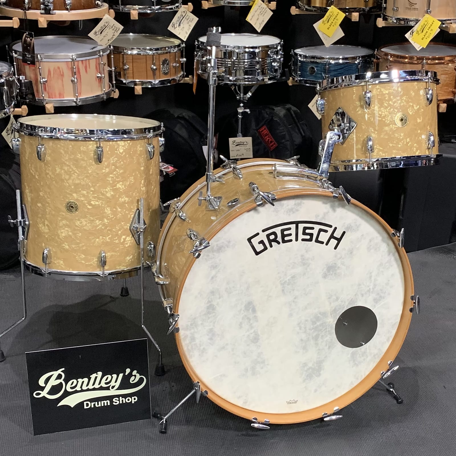 Gretsch BroadKaster Series 3-Piece 13/16/24 Drum Kit Set in Vintage Marine Pearl