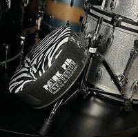 Pork Pie Round Drum Throne in Zebra Top with Charcoal Sparkle Side