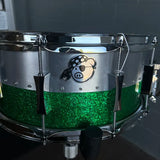 Pork Pie 6.5x14" Hybrid Aluminum/Maple Snare Drum in Green Sparkle #1 First One Made