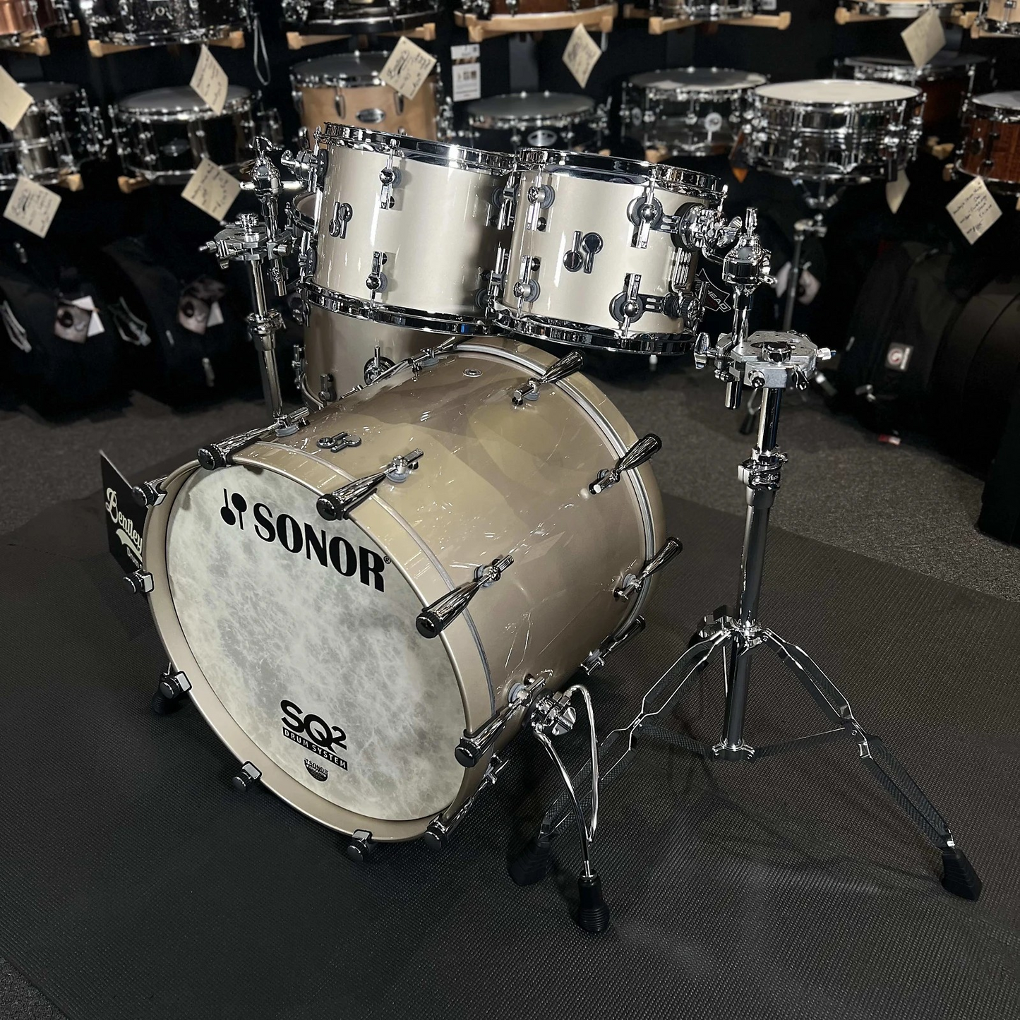 Sonor SQ2 Beechwood 10/12/16/22" Drum Set Kit in Brilliant Champagne Sparkle High Gloss