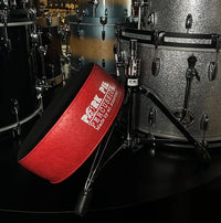 Pork Pie Round Drum Throne in Black Velvet Top w/ Red Ostrich Side *IN STOCK*