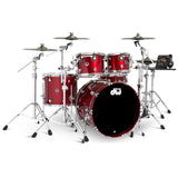 DWe Electronic Acoustic Drum Set Kit Shells/Cymbals/Hardware Pack 10/12/16/22" with 14" Matching Snare in Black Cherry Metallic Lacquer *IN STOCK*