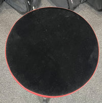 Pork Pie Round Drum Throne in Black Velvet Top w/ Red Ostrich Side *IN STOCK*