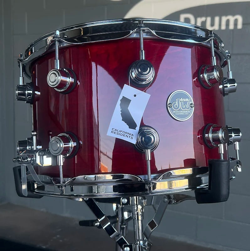 DW Performance Series 8x14" Snare Drum in Cherry Stain Lacquer Gloss