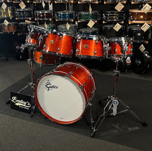 Gretsch USA Custom 10/12/13/14/16/22" Drum Set Kit in Burnt Orange Gloss