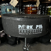 Pork Pie Round Drum Throne in Biker Black Top w/ Charcoal Sparkle Side *IN STOCK*