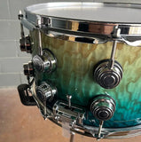 *NEW* DW Collector's Series SSC Pure Maple Exotic 7.5x14" Snare Drum in Ocean Fade over Exotic Tamo Ash