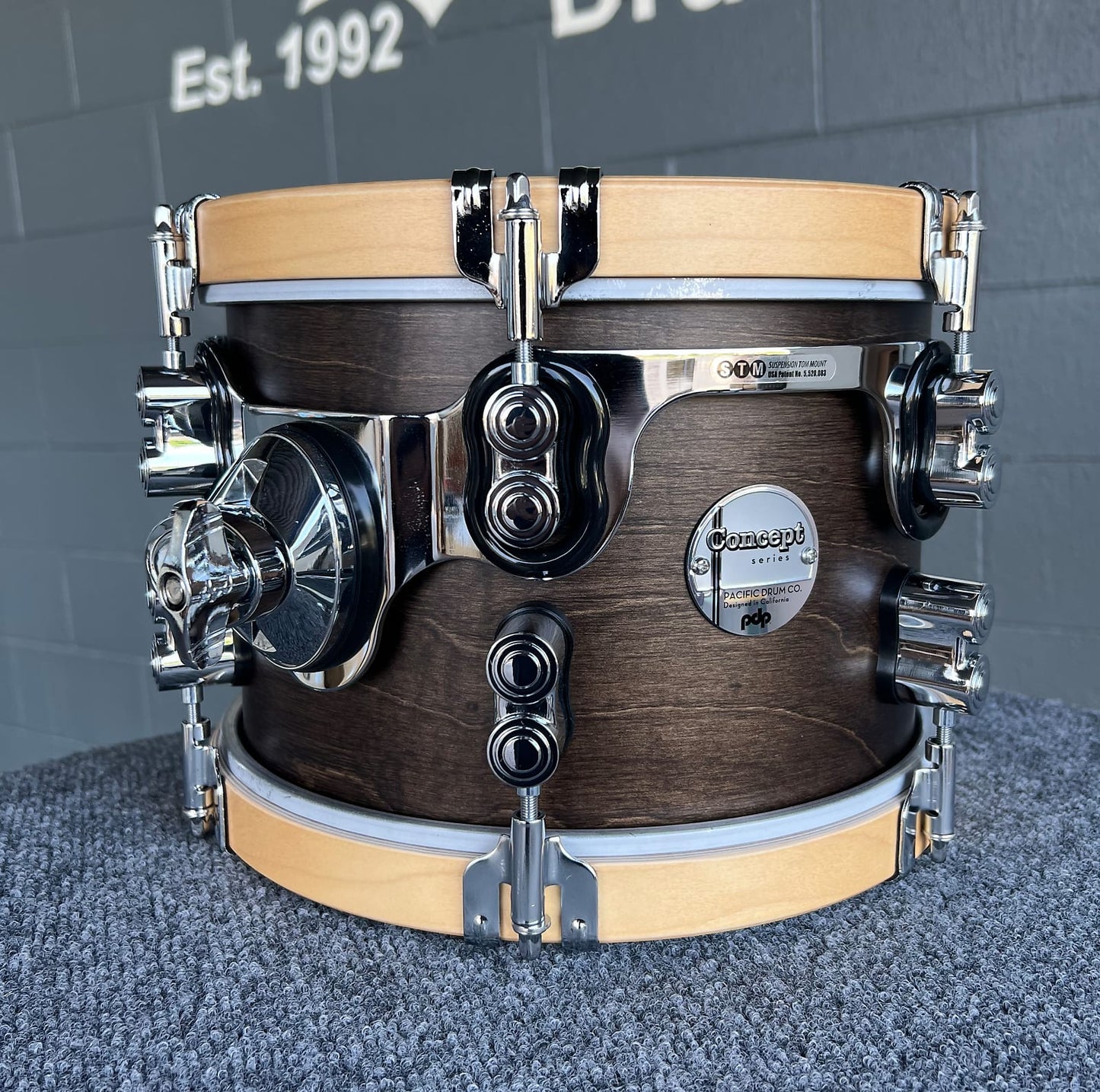 PDP Concept Maple 7x10" Rack Tom in Walnut Stain w/ Natural Hoops