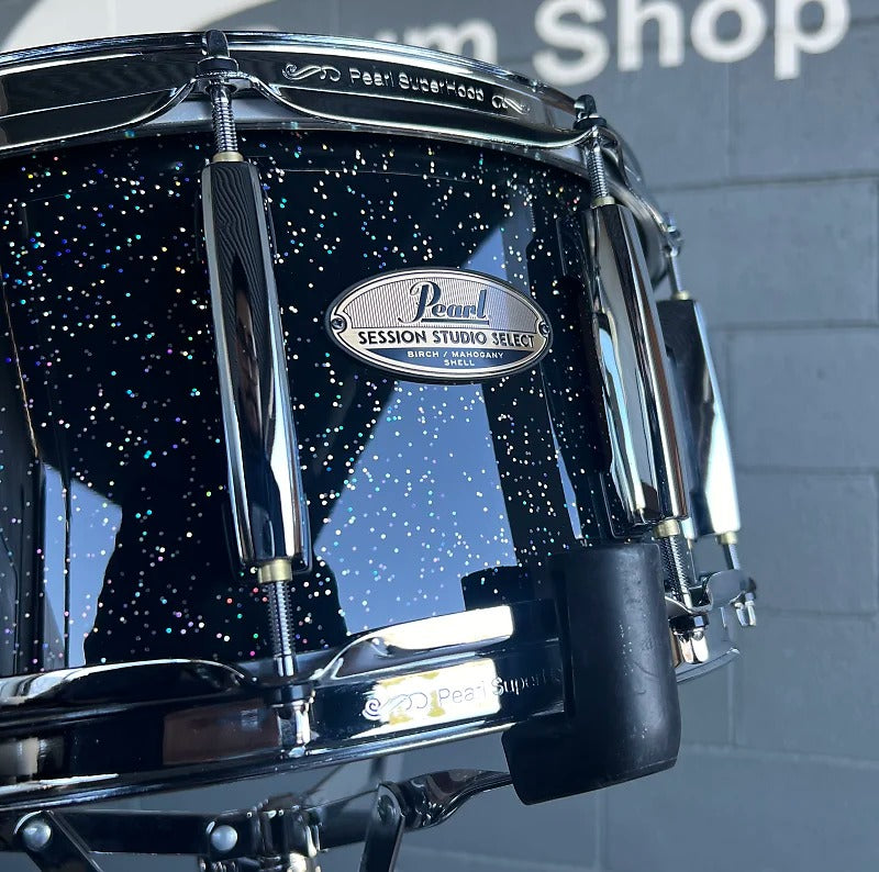 Pearl STS1465S/C316 Session Studio Select 6.5x14" Snare Drum in Black Halo Glitter