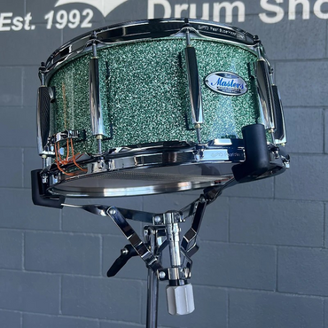 Pearl MCT1465S/C348 Masters Maple Complete 6.5x14" Snare Drum in #308 Absinthe Sparkle Lacquer