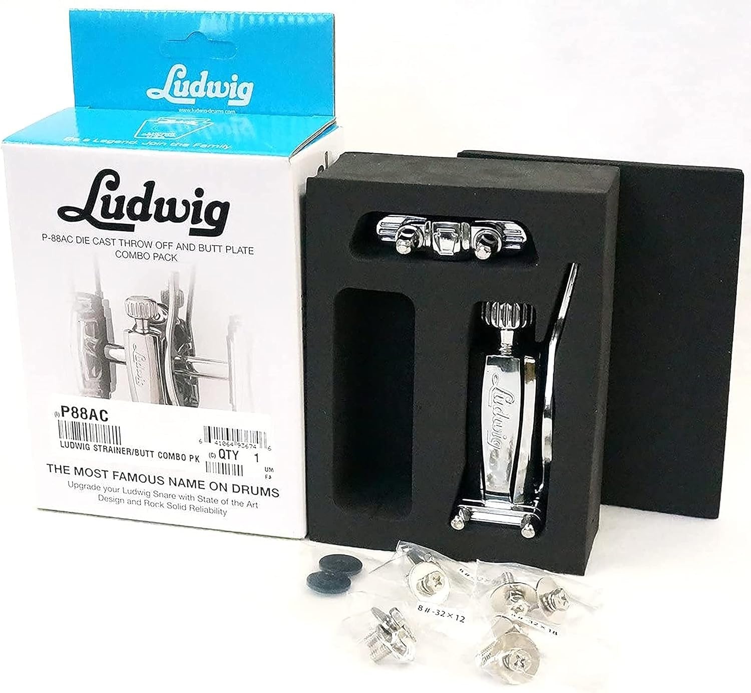 Ludwig P88AC Die-Cast Throw Off & Butt Plate Combo Pack