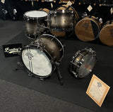 Gretsch GH-J484-140TH 12/14/18" Bop 140th Anniversary Drum Set Kit w/ Matching 14" Snare Drum in Ebony Stardust Gloss Lacquer w/ Nickel Plated Hardware & Cases