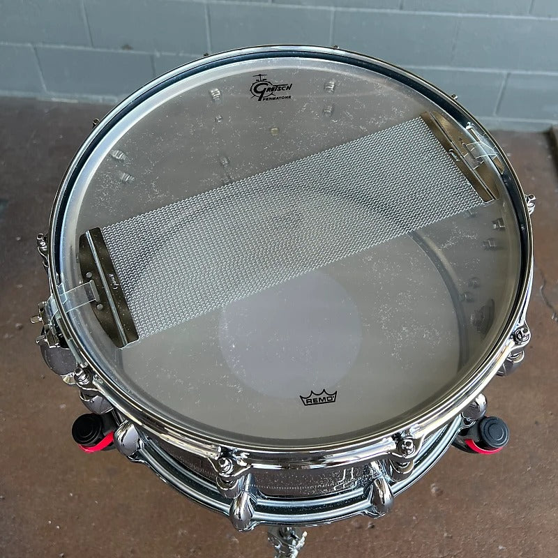 ~BENTLEY'S EXCLUSIVE!~ Gretsch G4182 USA Custom COB Chrome over Brass 8x14" Snare Drum with 20-Lugs