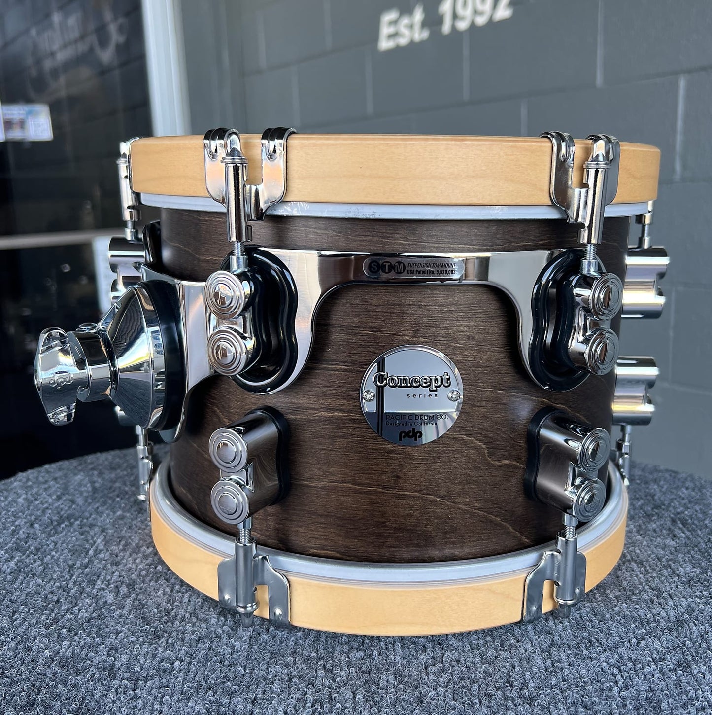 PDP Concept Maple 7x10" Rack Tom in Walnut Stain w/ Natural Hoops