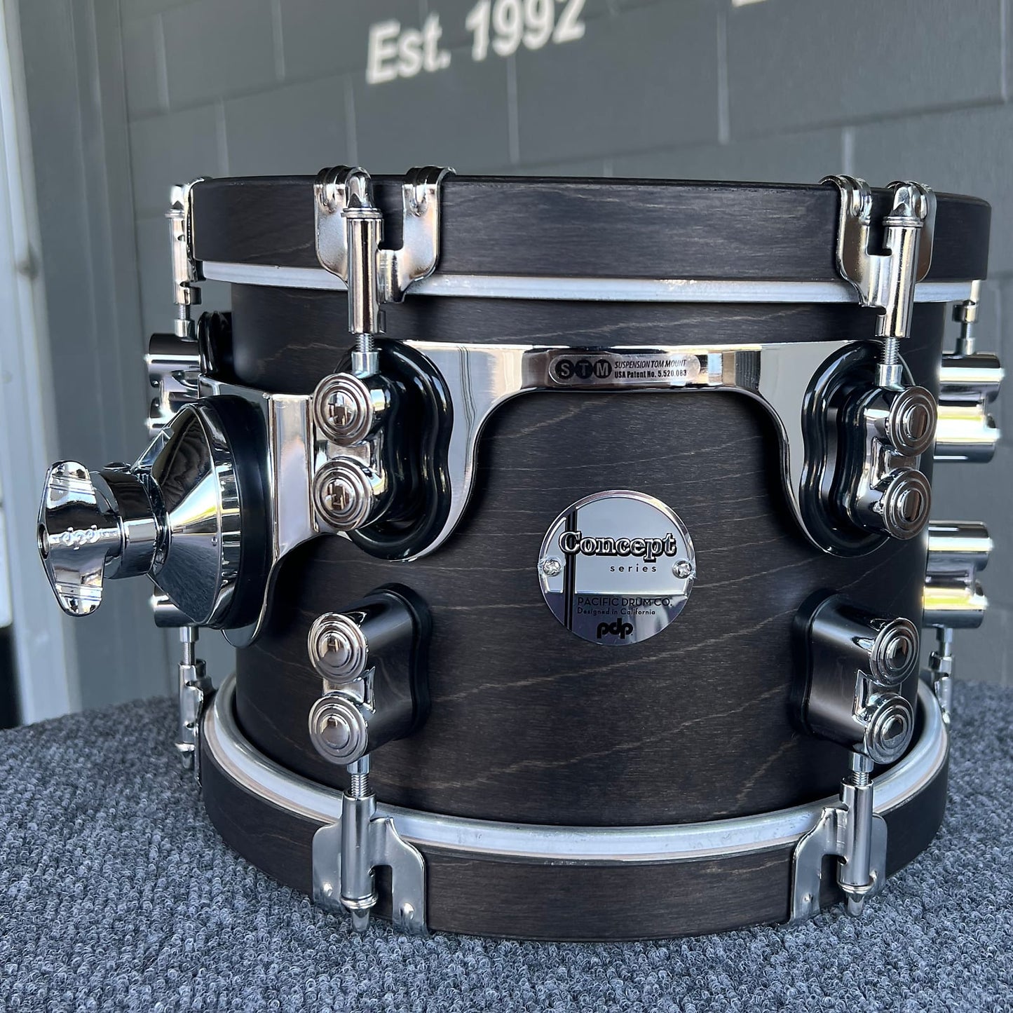 PDP Concept Maple 7x10" Rack Tom in Ebony Stain w/ Wood Hoops