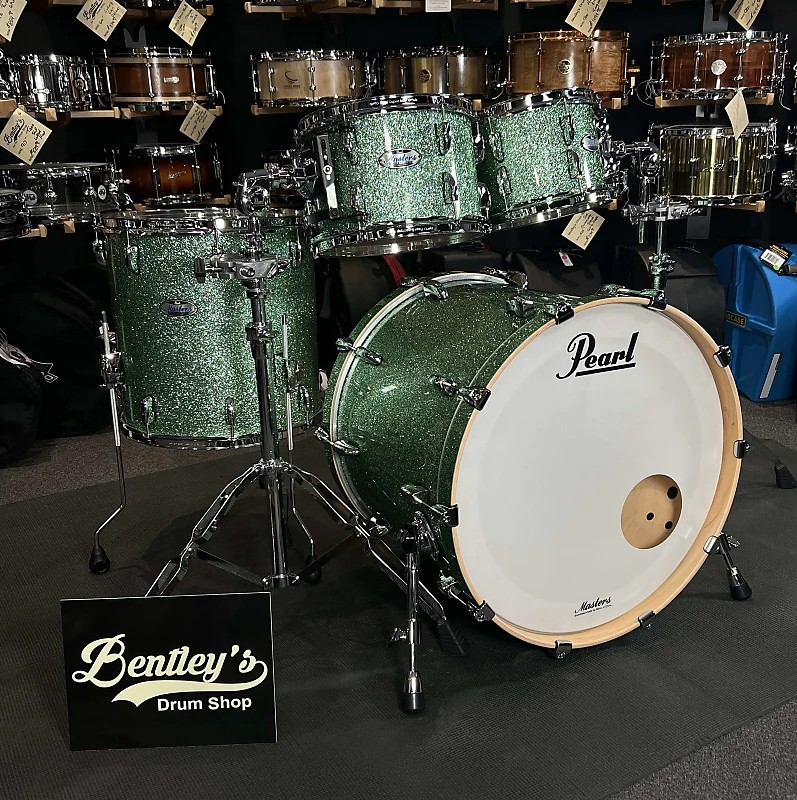 Pearl Masters Maple Complete 10/12/16/22" Drum Set Kit in #348 Absinthe Sparkle