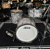 *NEW* Limited Edition Ludwig Classic Maple Downbeat 12/14/20" Drum Set Kit w/ Matching 14" Snare in White Abalone