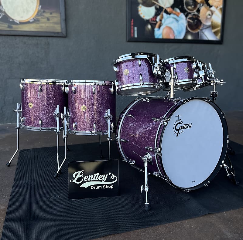 Gretsch USA Custom 8/10/12/14/16/22" Drum Set Kit in Purple Glass Nitron