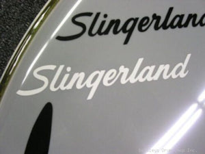50s/60s Slingerland White Vintage Logo Sticker/Decal (High Quality 3M Vinyl)