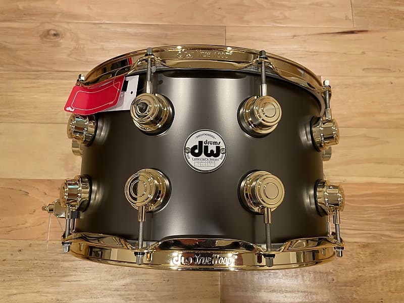 DW Collector's Series 8x14" Satin Black Nickel over 1mm Brass Snare Drum w/ 24K Gold Hardware *IN STOCK*