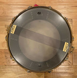 DW 8x14" Satin Black Nickel over 1mm Brass Snare Drum w/ Gold Hardware