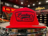 Bentley's Drum Shop Clothback Snapback Hat in Red w/ Black Logo