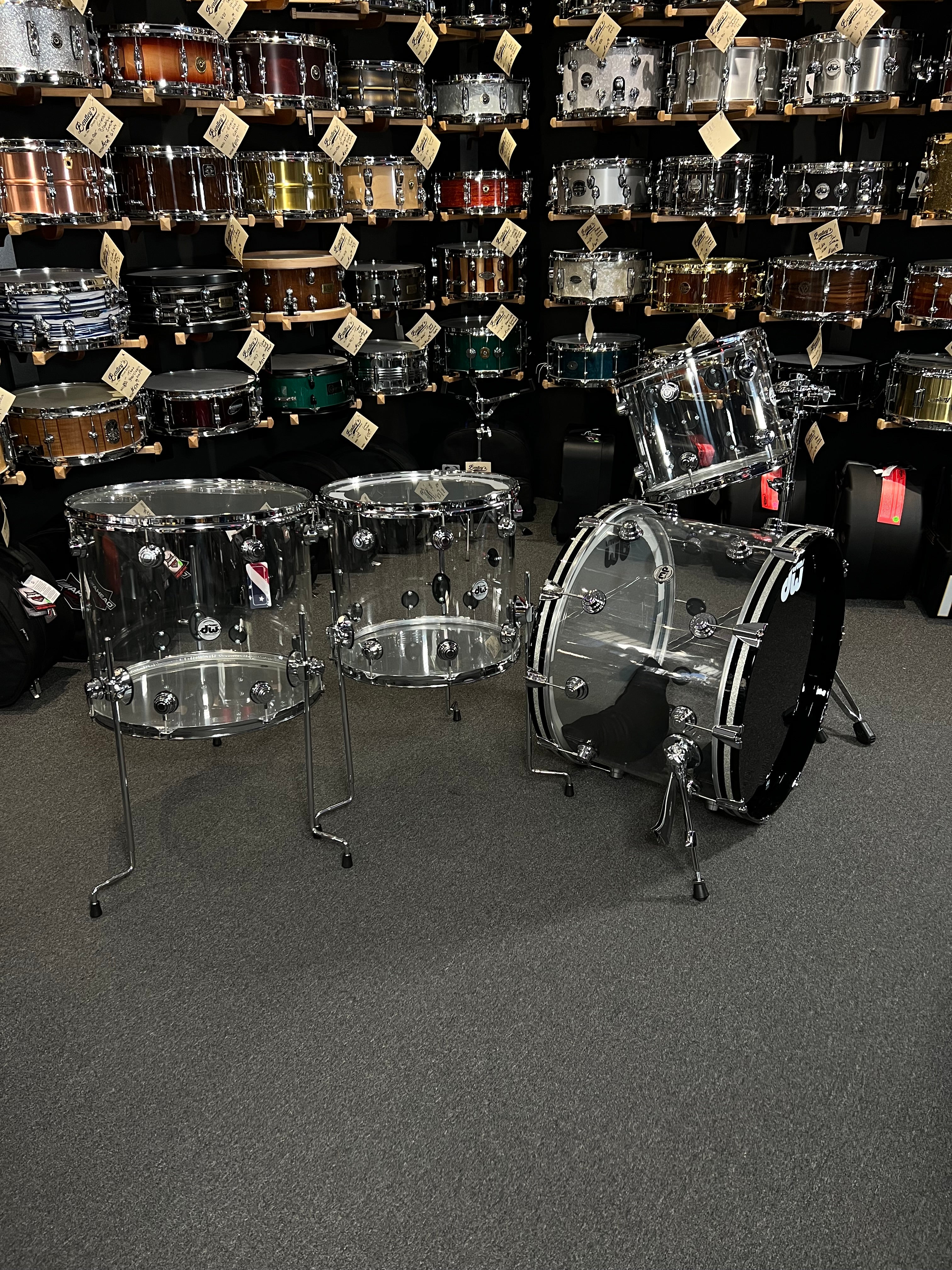 Chad Smith s DW Collector s Acrylic 13 16 18 24 Drum Set Kit with Mat Bentley s Drum Shop