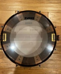 Caisse claire Doc Sweeney 14x5,5 Stave Claro Walnut &amp; Birdseye Maple avec matériel Aztec Gold Tout neuf
