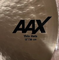 Sabian 15" AAX Thin Hi Hat Pair Cymbals