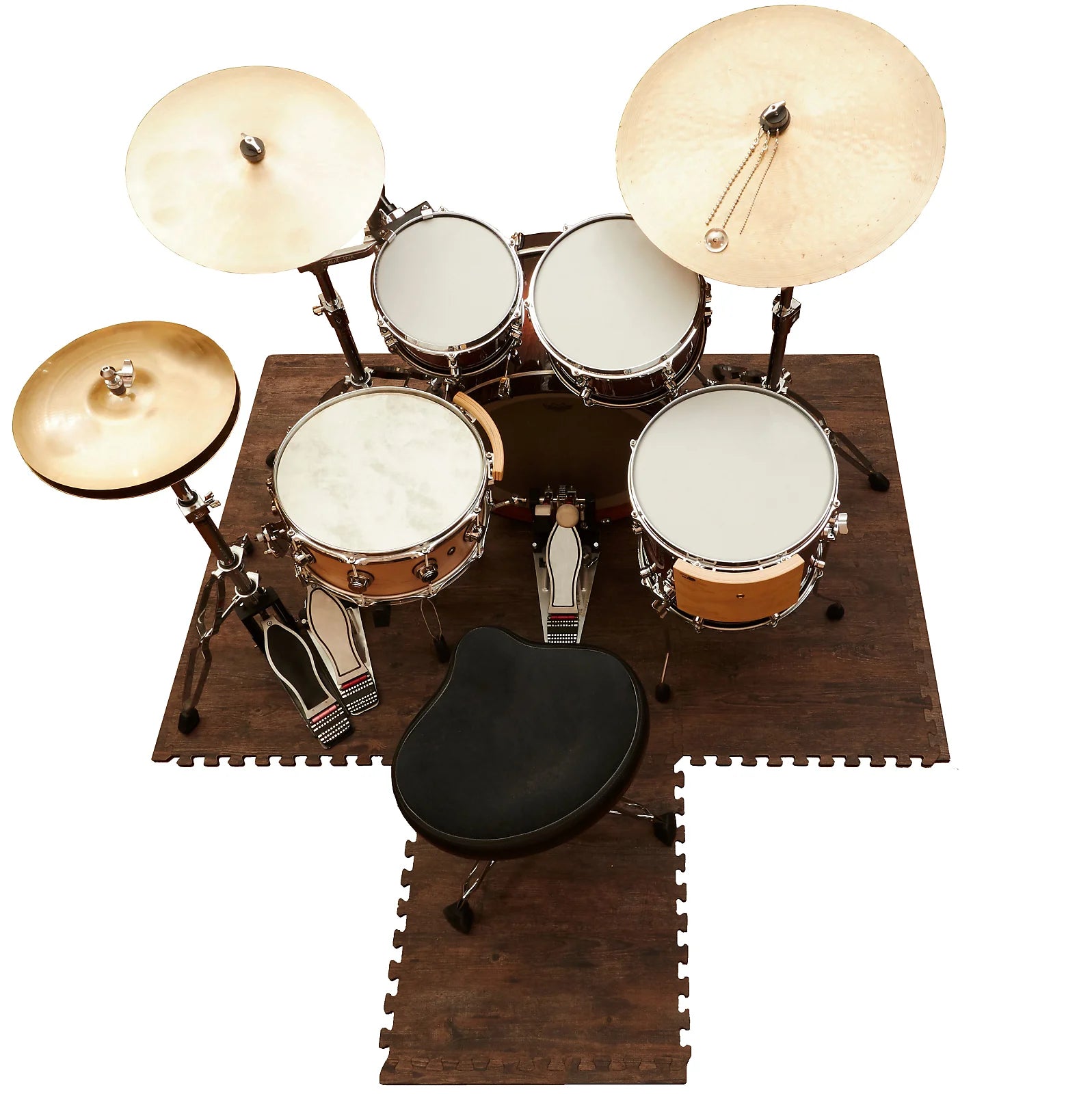 Russ Miller Bill Detamore Gruv-X X-Matte Drum Mat Gig Rug System in Wood Floor