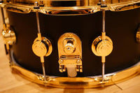 DW 6.5x14" Satin Black Nickel over 1mm Brass Snare Drum w/ Gold Hardware