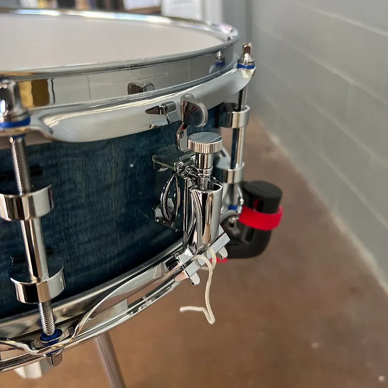 Doc Sweeney Impact Series Curly Maple 4.75x14" Snare Drum in Ocean Blue Hand Rubbed Oil