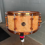 Doc Sweeney "Amber Waves" 7x14" Figured Maple Snare Drum in a Hand Rubbed Oil Finish w/ Copper Hardware