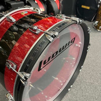 Ludwig 50th Anniversary Vistalite Pro Beat 24/16/13" Drum Set Kit in Red Sparkle/Smoke/Red Sparkle from NAMM 2023