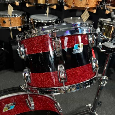 Ludwig 50th Anniversary Vistalite Pro Beat 24/16/13" Drum Set Kit in Red Sparkle/Smoke/Red Sparkle from NAMM 2023