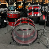 Ludwig 50th Anniversary Vistalite Pro Beat 24/16/13" Drum Set Kit in Red Sparkle/Smoke/Red Sparkle from NAMM 2023