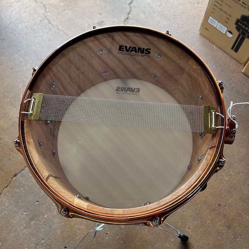 Doc Sweeney "Amber Waves" 7x14" Figured Maple Snare Drum in a Hand Rubbed Oil Finish w/ Copper Hardware