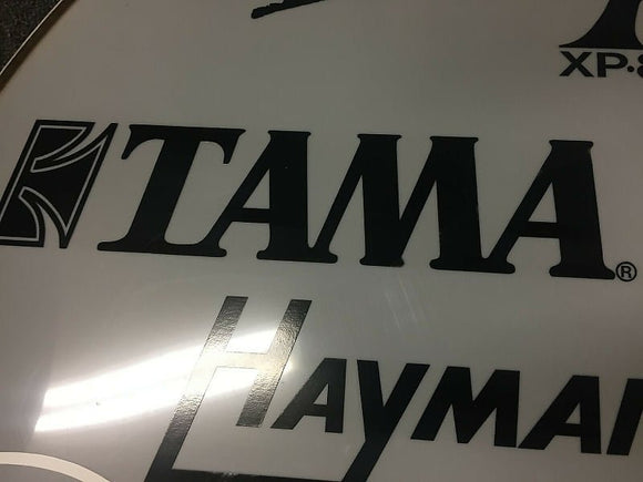 Tama Black Replica Logo Vintage Replacement Sticker (Hi Quality 3M!)