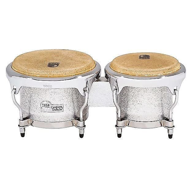 Toca 4600FS Custom Deluxe Fiberglass Bongos in Silver Sparkle