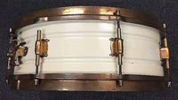 Caisse claire Leedy Elite White Beauty 5x14" des années 1920 avec matériel doré Nobby