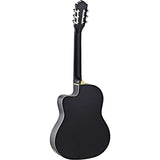 Ortega Guitars Family Series Slim Neck & Thinline Body Nylon String Guitar in Satin Black w/ Gig Bag