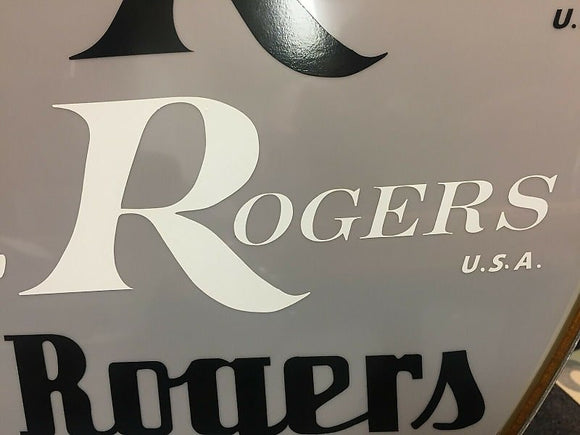 Rogers White Replica 60/70/80's Logo Replacement sticker (Hi Quality 3M Vinyl!)