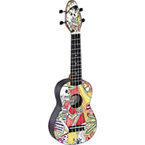 Ortega Guitars K2-EM Keiki Soprano Ukulele in Custom El Muerto Design Print (Pre-Order)