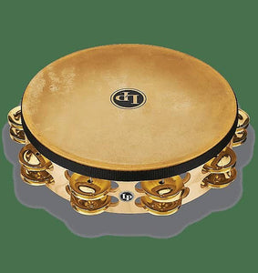LP Latin Percussion LP384-BR Pro 10" Double Row Headed Tambourine- Brass