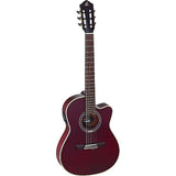 Ortega Guitars Performer A/E Thinline Body Nylon String Guitar in Stained Red w/ Gig Bag (Pre-Order)