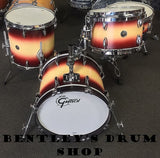 Gretsch Brooklyn Series 12/14/18" Drum Kit Set in Satin Tobacco to Vintage White Burst Lacquer w/ Matching Snare Drum